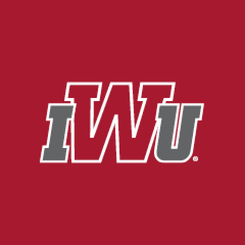 Indiana Wesleyan University logo with bold white and gray 'IWU' letters.