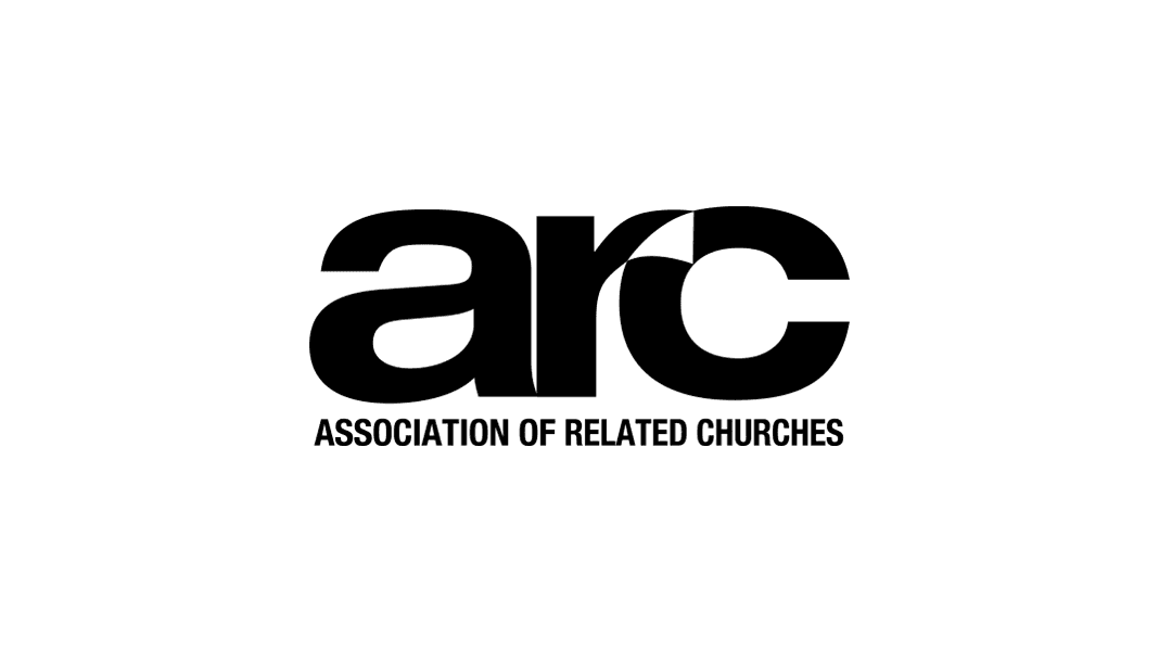 Logo for ARC, Association of Related Churches, in bold black text.