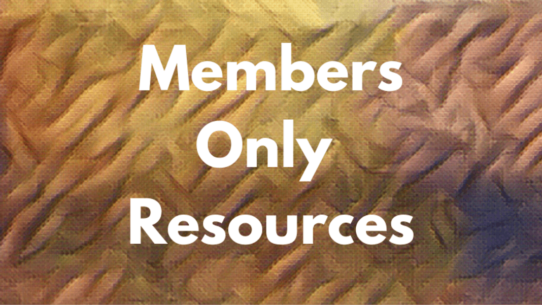 Text on bronze pattern background reads: Members Only Resources.